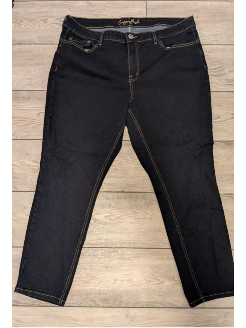 Copperflash Dark Wash Stretch Cropped Straight Leg Jeans Women’s 20W